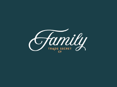 Family Trade Secret Wordmark graphicsdesign typography logo mark vintage inspired identity branding