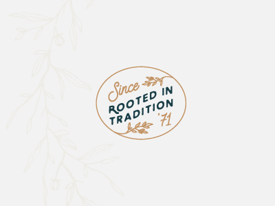 Rooted in Tradition brand branding design graphic design illustration submark tradition typography