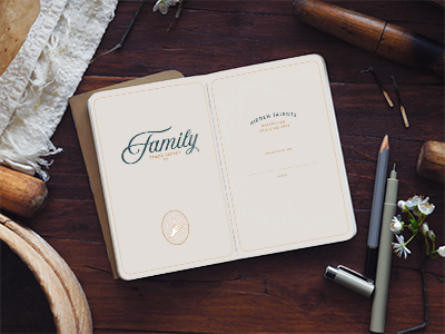 Family Trade Secret Workbook branding identity identity design illustration logo mark print typography