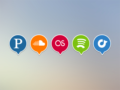 Music Icons flat icon last.fm minimal pandora rdio simple soundcloud spotify