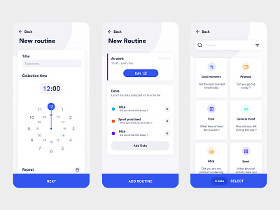 Data me new routine app design app designer product design ui uidesign ux ux ui design