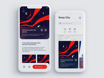 Noisy city experience app ar branding design designer illustration product design sound ui ux ui design