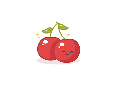 Cherry berries berry character cherries cherry cherry cute cute cute art emoji food friends fruit happy icon illustration kawaii smiling