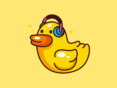 Rubber Duck Cute bath cute daily design flat gaming headphone icon illustration rubber duck vector