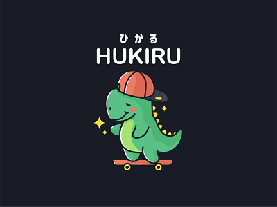 Hikaru Dino animal character cute design dino dinosaur illustration illustrator kawaii logo mascot skate skateboard snapback trex vector