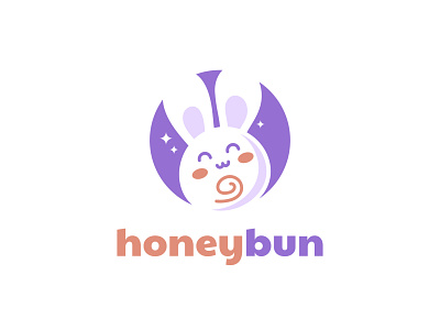 Honey Bun animal bunny cartoon character cute fluffy furry hare icon illustration logo logo design logos mammal mascot nature pet rabbit space vector