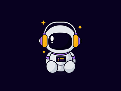 AstroSet astrology astronaut astronomy cartoon character cute design flying glasses helmet icon illustration kawaii logo mascot rocket smoke space vector