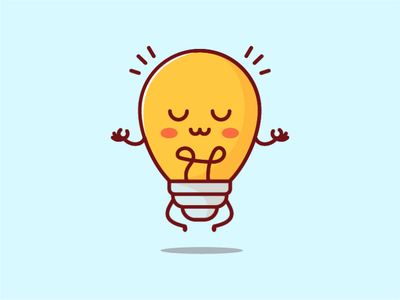 Yoga Bulb animation blub bulb cartoon character cute flat flatdesign geek icon illustration lamp simple smart vector art yoga