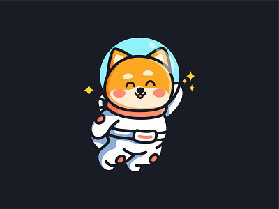 Astro Shiba animal astrology astronout branding character coin crypto cute design dog doge dogecoin finance illustration jaysx1 kawaii logo mascot shiba space