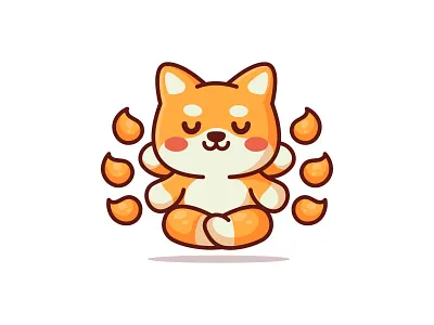 Shiba Meditation adorable animal branding character cute design doge doge coin illustration jaysx1 kawaii logo mascot meditation monk shiba shiba inu yoga