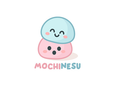 MochiNesu branding cake character cute dessert illustration japan japanese jaysx1 kawaii logo mascot mochi sakura mochi sweets