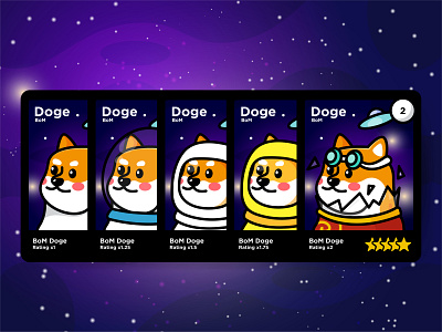 Doge Card animal astronout card cartoon cute cute art design dog doge game illustration kawaii mascot nft nfts shiba space