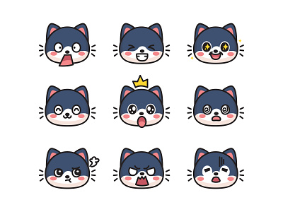 Cat Emojis angry animal cartoon cat character cryopto cute doge emoji emoticon expression icon e illustration kawaii king minimal shiba smile