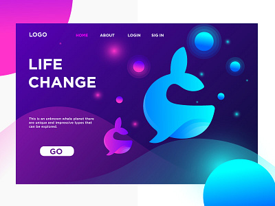 Life Change life lifechange planet space ui ux wab whale