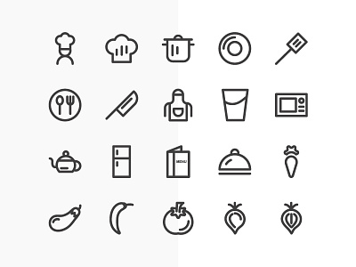 Restaurant Icon Set design icon icon a day icon app icon set js line line icon line icons restaurant restaurant app restaurant design symbol ui ux web