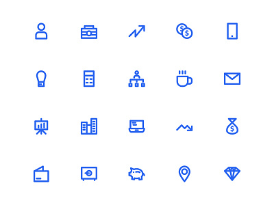 Business Icons In Line Style