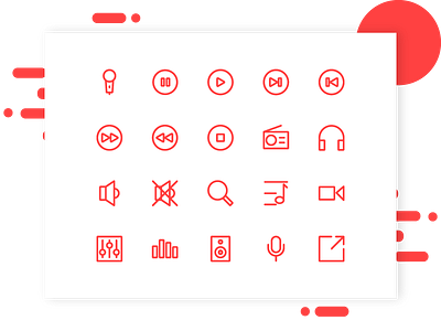 music icon app clean color design icon icon app ios kit line music music icon outline project symbol ui