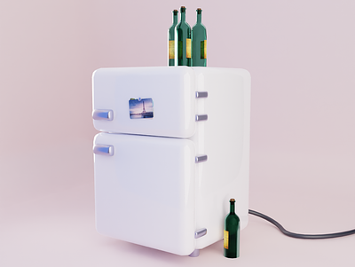 The fridge of somebody who might have a drinking problem 3d blender fridge illustration