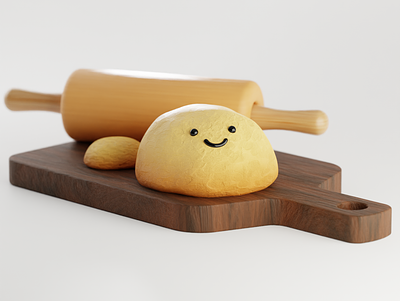 Lil Dough Friend 3d blender dough illustration kitchen