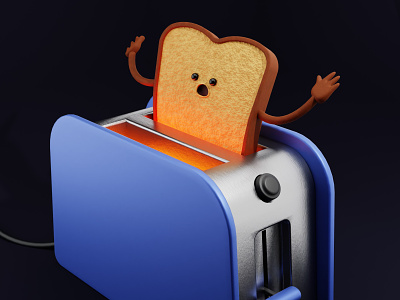 A special kind of hell 3d blender illustration kitchen toast toaster