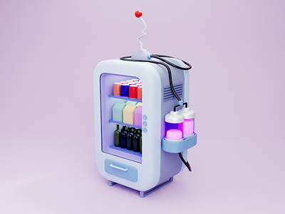 I needed to vend. 3d blender candy illustration pastell vending machine