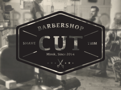 Badge for "CUT" - Classic Barbershop badge barbershop clean hair hipster logo logotype old school style vintage