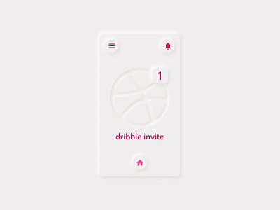 Dribble Invitation 2d hello dribble interface invitation invite minimalistic neumorphic neumorphism neumorphismdesign product design productdesign simple