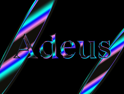 Iridescent type futuristic glitch gradient holographic iridescent metalic type typographic