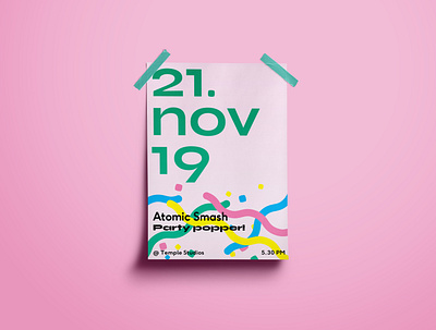 Atomic Smash is 9 🎂 branding poster design print typography