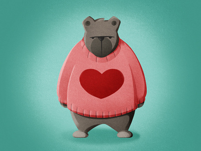 Teddy 2d animal bear character design digital illustration teddy bear valentines