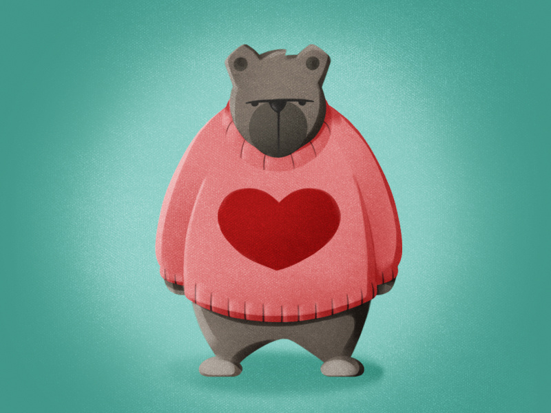 Teddy bear animal teddy bear valentines 2d character design digital illustration