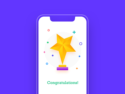 Congrats! You've got a Trophy! animation app congratulation gift gift card icon illustration scratch trophy trophyicon ui