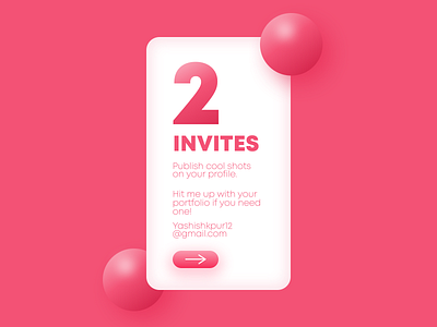 2 Dribbble Invites 3d 3d illustration dribbble invite invite ui