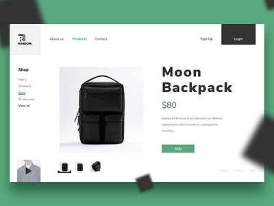 Moon Backpack backpack color design ui ux web