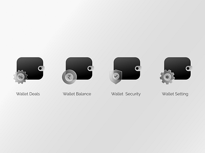 Wallet Icons animation black icon ui wallerbalance wallet wallet offer wallet security wallet setting walleticons
