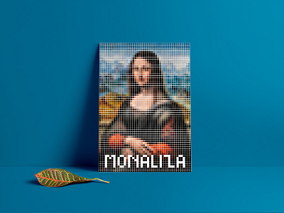 8 bit MonaLiza adobe art design font people photoshop poster