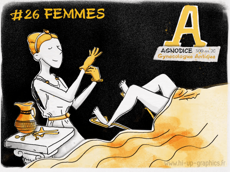 #26 femmes - Agnodice animation illustration motion design motion graphic watercolor women empowerment women in illustration