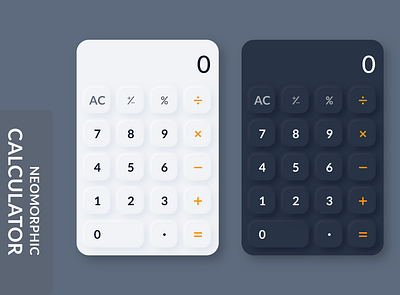 Mobile Calculator Neomorphism ui app calculator calculator app calculator ui design design concept mathematics neomorphism ui uidesign ux uxdesign