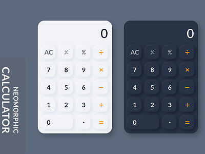 Mobile Calculator Neomorphism ui