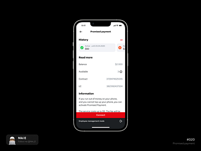 Promised payment card design design app design payment design status information design mobile app pay payment payment page promised payment red telecom telecom design ui user manager ux white