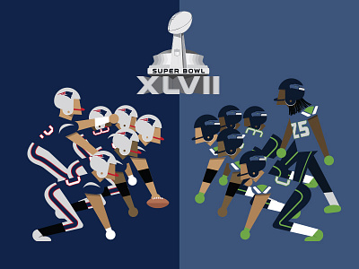 Happy Super Bowl Sunday! football illustration nfl patriots seahawks super bowl vector