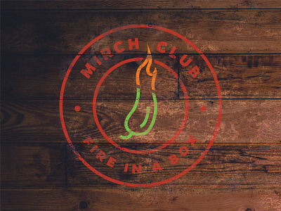 Mirch Club Logo flame hot logo pepper vector wood worn