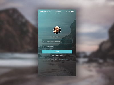 Sign In beach blur clean login mobile signin tony soprano ui ux