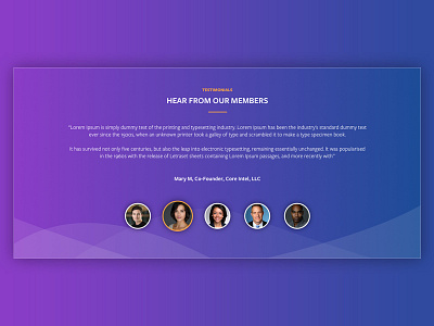 Client Testimonials colors fade gradient testimonials ui ux