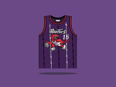 #15 Vince Lamar Carter 1998 — 2004 basketball illustration jersey nba purple raptors red toronto vince carter