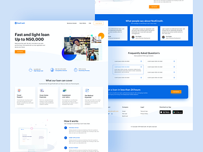 Instant Loan Landing Page interface design landingpage product design