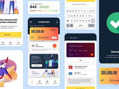 Credit Point Loan App design dribblers illustration light loan app loan calculator logo simplicity typography ui ui design user experience user interface ux