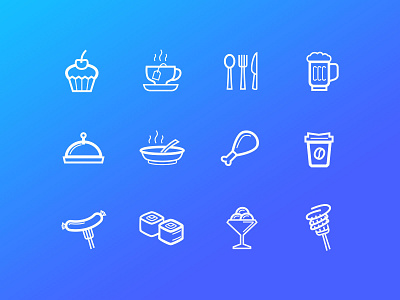 Food Icons design dribbble icon icon design icon set iconography icons illustration simplicity vector