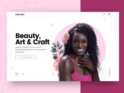 Dowo Art & Craft Web UI banner color craft design dribble dribblers fashion glamour hero home page landing page make up minimal design models ui designer ui inspiration uiux web design