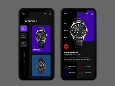 Watches UI app design ecommerce ecommerce shop login mobile mobile app mobile app design product shop signin uiux ux watches website